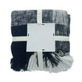 thumbnail image 3 of LR Home Sterling Checks Braided Plaid Throw Blanket, Navy Blue & White, 50" x 60", 3 of 7