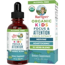 MaryRuth's USDA Organic Nootropic Supplement for Kids Focus & Attention Liquid Drops Ginkgo Biloba & Astragalus Vegan, Non-GMO 30ml
