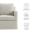 thumbnail image 2 of Serene Fabric Slipcovered Swivel Armchair in Linen, 2 of 9