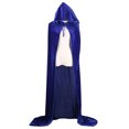 thumbnail image 5 of DuoJiaJ Adults Hooded Velvet Cape, Witch Cloak Party Dress Up Blue, 5 of 5