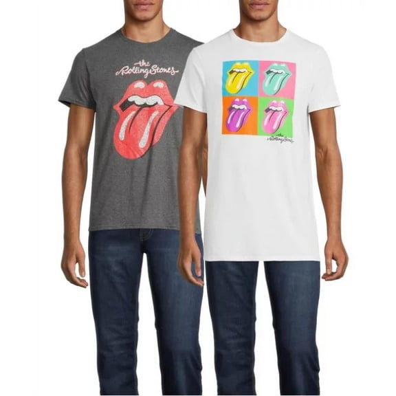 Rolling Stones Men's & Big Men's Icon and Pop Art Graphic T-shirts, 2-Pack, Sizes S-3XL