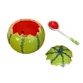 thumbnail image 2 of Weloille Watermelon Pattern Bowl with Spoon Set, Creative Summer Ceramic Tableware, Food Grade Soup Rice Bowl, Cute Design Food Serving Set, for Home Kitchen Daily Dining Dessert Serving, 2 of 6