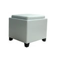 thumbnail image 1 of Armen Living Contemporary Leather Storage Ottoman with Tray in White, 1 of 1