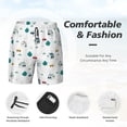 thumbnail image 3 of Balery Cartoon House Car Mens Swim Trunks Swim Shorts for Men Quick Dry Inseam Beach Shorts with Compression Liner Pocket-Small, 3 of 9