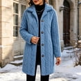 thumbnail image 2 of Yijfswar Cardigan for Women Hooded Long Fleece Jacket Button Down Outerwear, 2 of 5