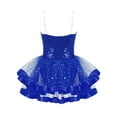 thumbnail image 2 of YEAHDOR Kids Girls Sparkly Camisole Ballet Tutu Dress Sleeveless Ruffle Skirted Leotard Ballerina Outfit Dancewear Royal Blue 4, 2 of 5