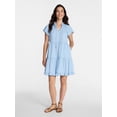thumbnail image 3 of Time and Tru Women's Tiered Mini Dress with Flutter Sleeves, Sizes XS-XXXL, 3 of 6