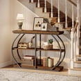thumbnail image 4 of 3-Tier Entryway Table, 41.3" Console Table with Arched Metal Frame, 4 of 5