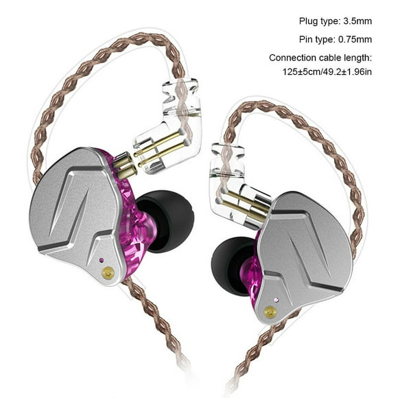 Langgg KZ ZSN PRO Wired 3.5mm Jack In-ear Earbuds with Microphone HiFi Sport Earphone Hybrid Technology Music Headset for Cellphones Purple Regular