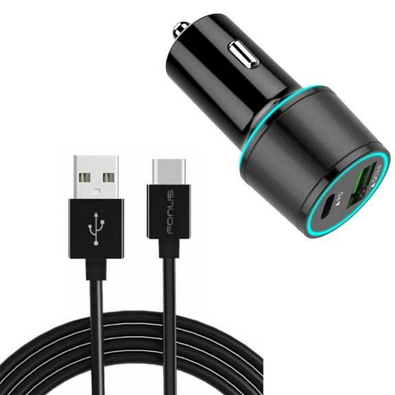 Quick Car Charger for Samsung Galaxy Tab S9 FE/Plus - 36W 2-Port USB Cable Type-C PD Power Adapter for Galaxy Tab S9 FE/Plus
