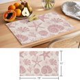 thumbnail image 6 of Pink Coastal Summer Placemats Set of 4 Coral Shell Starfish Vintage Place Mats Indoor Wipeable Table Mats Washable Cloth Dining Table Placemats for Kitchen Holiday Party Home Decor 13x19 Inch, 6 of 9