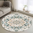 thumbnail image 2 of Boho Aztec Large Area Rugs for Bedroom Living Room, Soft Non Slip Carpet Bedside Rug, Tribal Southwest Ethnic Abstract Pattern Round Floor Cover Kitchen Accent Rug 4' for Dining Room/Office, 2 of 9