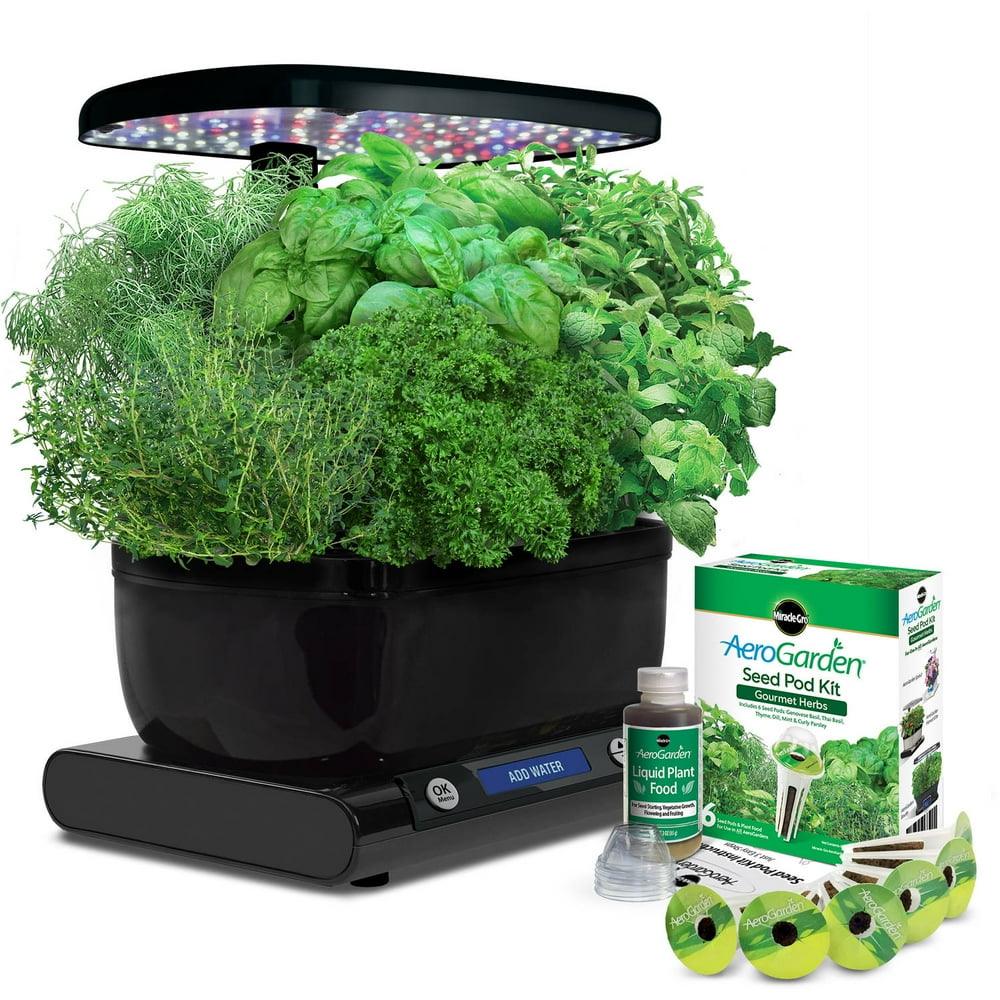 MiracleGro AeroGarden Harvest with Gourmet Herbs Seed Pod Kit, Black