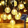 thumbnail image 1 of Cadena de luces solares para exteriores, 12 m, 100 LED impermeables, 8 patrones para jardín, patio y fiesta (blanco cálido), 1 of 4
