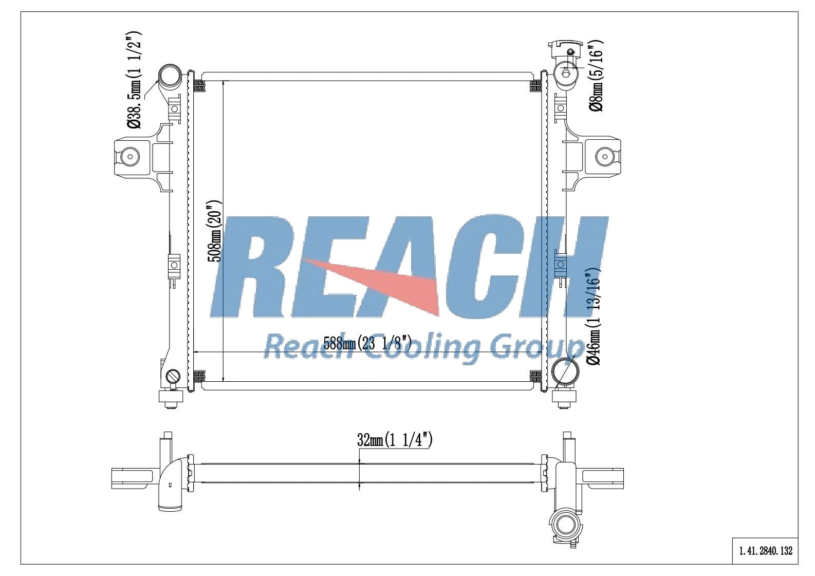 REACH Radiator 41-2840 for 10-06 Jeep Commander; 10-05 Jeep Grand Cherokee