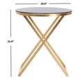 thumbnail image 3 of SAFAVIEH Riona Contemporary Round Glass Accent Table, Gold/Black, 3 of 8