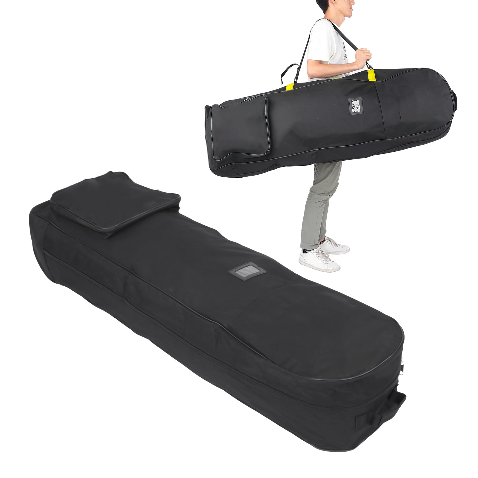 BIMZUC Foldable Golf Travel Bag with Wheels, 600D Oxford Club Case Cover, Yellow (19.6 inches / 50 cm)