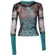 thumbnail image 4 of Blusa de mujer con estampado transparente de malla Camisetas simples de verano Moda para festival de playa FLhrweasw Para estrenar, 4 of 8