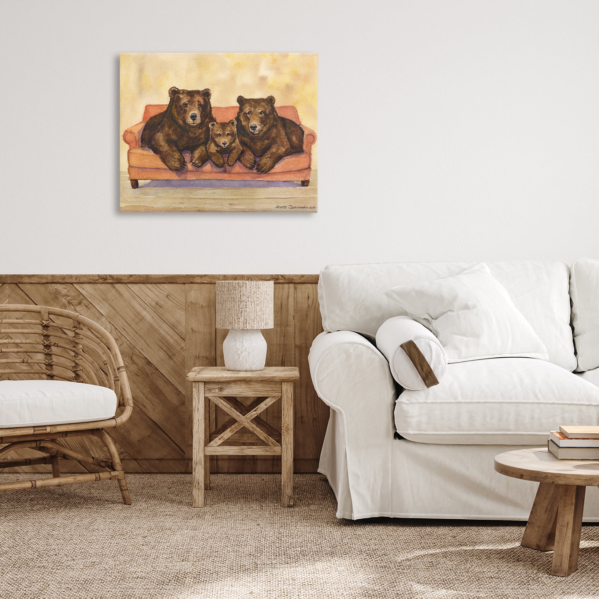 Stupell Industries Bear Family Trio Canvas Wall Art, design by George Dyachenko