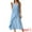 Blue, variant on Ruffle Sleeveless V Neck Pleated Flowy Maxi Dress L Apricot