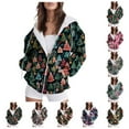 thumbnail image 6 of Towmus Women's Trendy Christmas Printing Graphic Jacket Zip Up Long Sleeve Hoodies Streetwear Fashion Coat With Pockets, 6 of 6