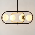 thumbnail image 4 of SAFAVIEH Urbana 4-Light LED Black Iron Pendant Light with White Shade, 4 of 8