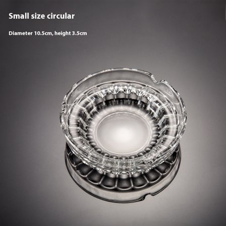 Ashtray Home Decor Crystal Glass Ashtray Portable Ashtray for Cigar (Color: Transparent)
