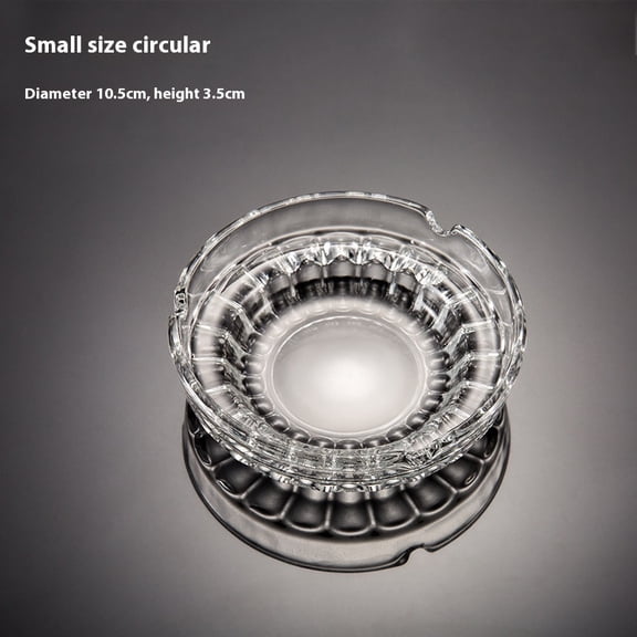 Ashtray Home Decor Crystal Glass Ashtray Portable Ashtray for Cigar (Color: Transparent)