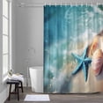thumbnail image 5 of Ocean Waves Shower Curtains for Bathroom, Beach Shells Starfish Washable Fabric Shower Curtain with Hooks Waterproof Bathroom Decor Sets, 72 x 96 Inches, 5 of 9