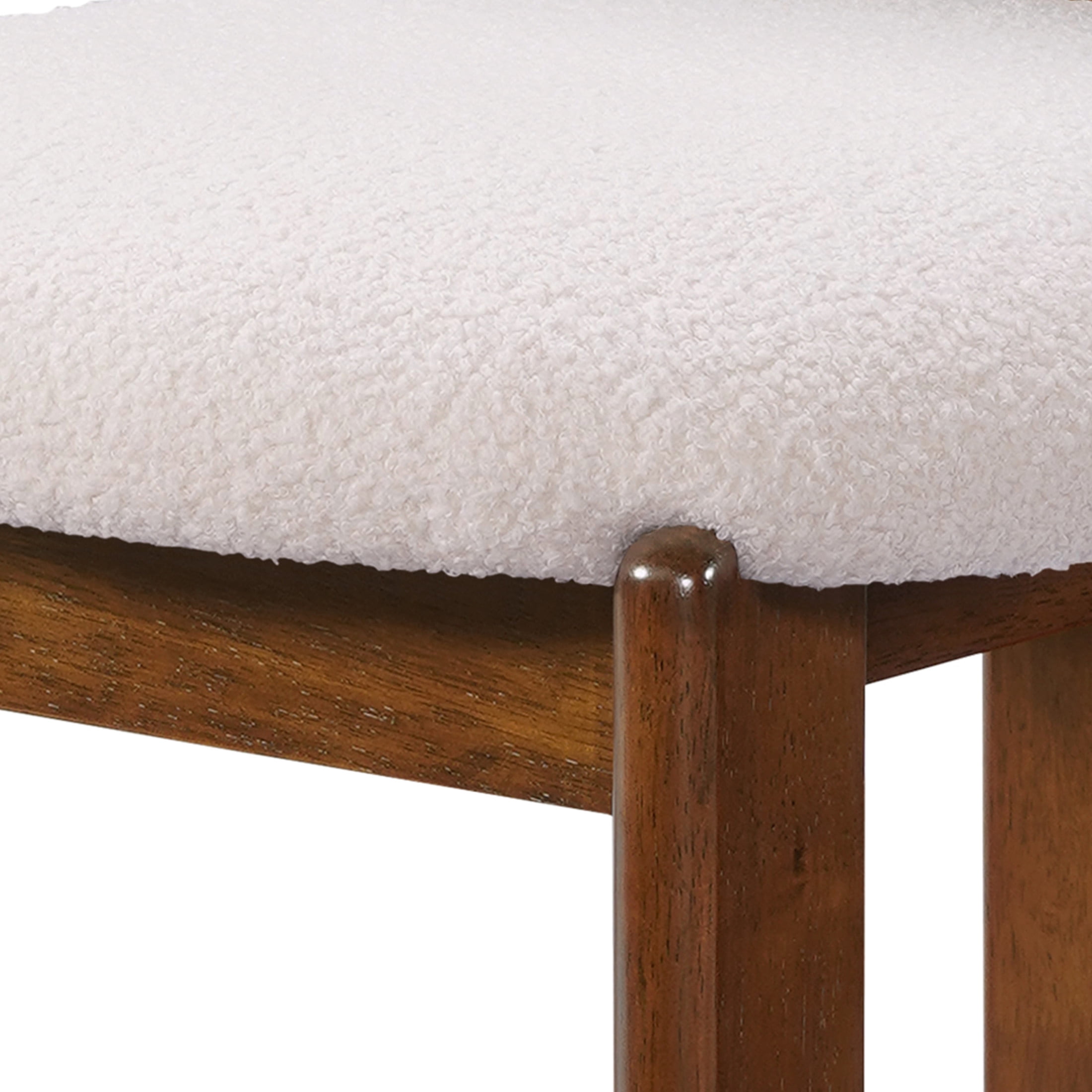 Christopher Knight Home Unique Modern Counter Stools, Walnut Finish with White Upholstery, Set of 2
