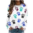 thumbnail image 2 of Ounisa Vêtements Grande Taille pour Femmes Chandail en Molleton pour Femmes Hauts Imprimés à la Mode Manches Longues Col Rond Chemises de Vacances Vêtements d'Automne Hauts pour Femmes, 2 of 5