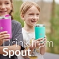 thumbnail image 3 of PopYum Vasos para niños aislados de acero inoxidable de 13 oz con tapa y pajita, paquete de 2, morado, rosa, apilables, para sorber, bebé, niño, niño pequeño, vaso, doble pared, vacío, a prueba de fug, 3 of 5