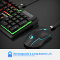 thumbnail image 2 of NPET S21PRO Wireless Gaming Keyboard and Mouse Combo, LED Backlit Rechargeable 3500mAh Battery, Mechanical Feel Anti-ghosting Keyboard + 7D 3200 Mice for PC Gamer（USB Receiver is Under The Mouse）, 2 of 10