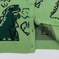 thumbnail image 6 of Women Cartoon Dinosaur Button Cardigan Cute Slouchy Jacquard Knit Long Sleeve Open Sweater Coat Green S, 6 of 9