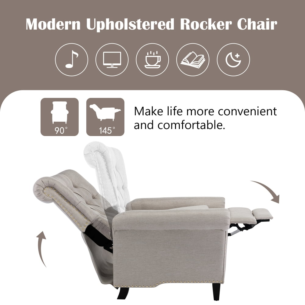 Dropship JST Rocking Recliner Chair For Living Room, Adjustable Modern Recliner  Chair, Recliner Sofa With Lumbar Support, Classic And Traditional Recliner  Chair With Comfortable Arm And Back Sofa (Linen Brown) to Sell