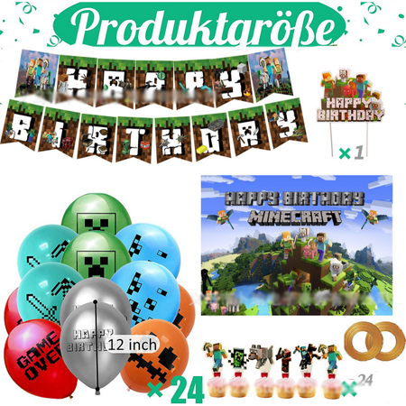 Minecraft Birthday Decoration Game Theme Party Supplies Gift