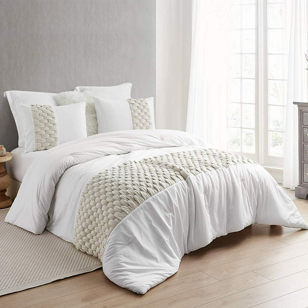 Byourbed Knit and Loop Textured Oversized Comforter Almond Cream