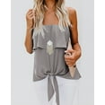 thumbnail image 2 of Sherrylily Women Ruffle Tie Front Chiffon Shirts Strapless Tiered Tube Tops, 2 of 4