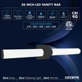 thumbnail image 7 of Luxrite LED Black Bathroom Vanity Light Fixtures 36 Inch 5CCT 2700K-5000K 30W 2200 Lumens Dimmable Damp Rated, 7 of 7