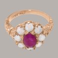 thumbnail image 5 of LBG British Made 10k Rose Gold Ruby & Opal ring Womens Statement Ring - 33 size options - Size 11.75, 5 of 8