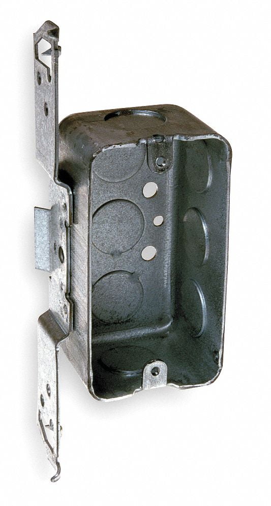 Raco  4 in Rectangle  Steel  1 gang Junction Box  Gray 
