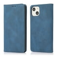 thumbnail image 7 of Premium Case for iPhone 13 Mini, Vintage PU Leather Wallet Case RFID Blocking Card Slot Kickstand Strong Magnetic Closure Shockproof TPU Interior Flip Folio Classic Book Case For iPhone 13 Mini,Blue, 7 of 7