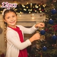 thumbnail image 4 of 12 Pcs Velvet Christmas Ornaments - 2.36" Flocked Shatterproof Hanging Balls for Xmas Tree, Holiday & Wedding Decor (Vintage Style), 4 of 5