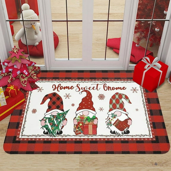 100Fens Christmas Doormats Front Door Mat Xmas Indoor Doormat Floor Mats Entryway Door Mat Christmas Decorative Doormats16X24in