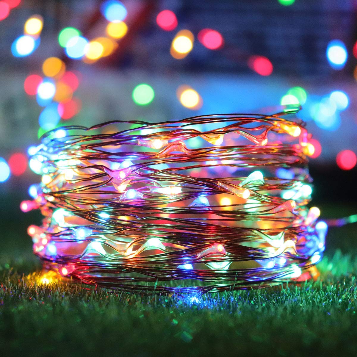 Solar Outdoor String Lights Waterproof, Total 2 Pack 200 LED 65.6FT