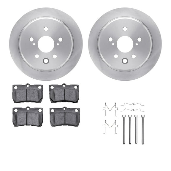 Dynamic Friction Company Rear Brake Rotors with 5000 Advanced Brake Pads includes Hardware 6512-75089