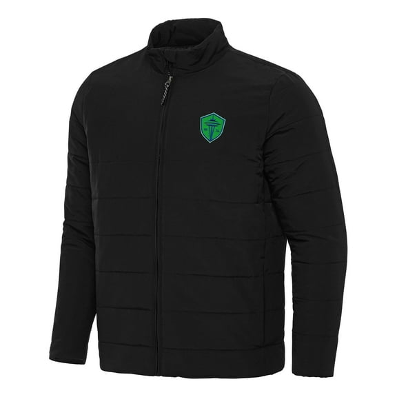 Men's Antigua Black Seattle Sounders FC Swelter Full-Zip Jacket