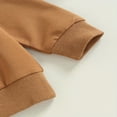 thumbnail image 4 of Zehjuhan Toddler Baby Solid Color Sweatshirt Outfit Long Sleeve Pullover Drawstring Pants Casual Fall Winter Brown，12-18M, 4 of 7