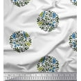 thumbnail image 1 of Soimoi Poly Georgette Fabric Leaves & Floral Block Print Fabric by The Yard 52 Inch Wide, 1 of 3