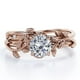 thumbnail image 1 of JeenMata Juego de Anillos de Boda de Diamantes Reales Redondos de Medio Quilate Juego de Anillos de Boda con Diamantes en Forma de Hoja y Enredadera: Oro Rosa de 10 K, 1 of 6